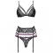 SNEHANA LC 90443 SOUTIEN-GORGE + JARRETIÈRE + CULOTTE NOIR L