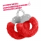 SPANGLE MANETTE IN METALLO CON PELUCHE ROSSO CRUSHIOUS