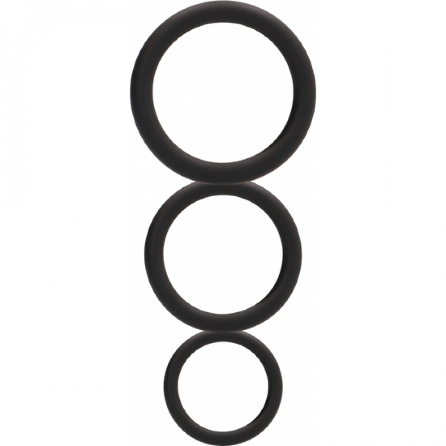 ROUND COCK RING SET BLACK