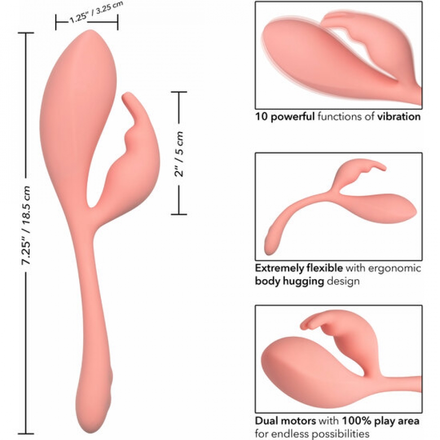 Masajeador bunny de silicona - rosa