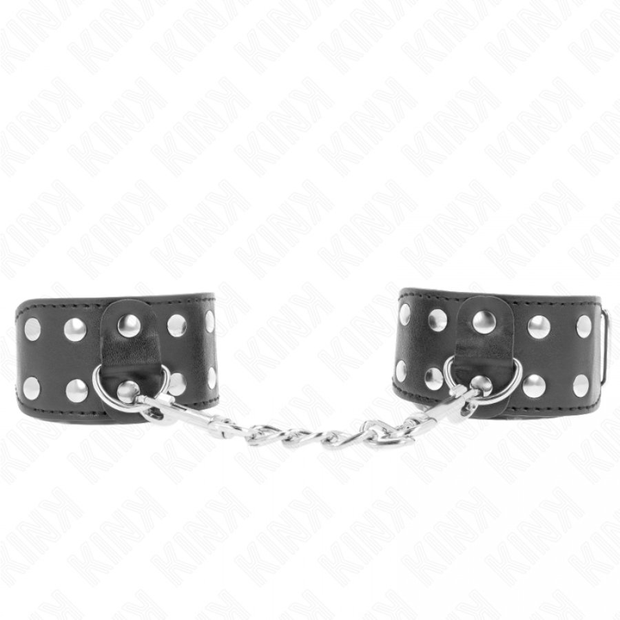 BRACELETS AVEC DOUBLE LIGNE DE CLOUS RÉGLABLES NOIR