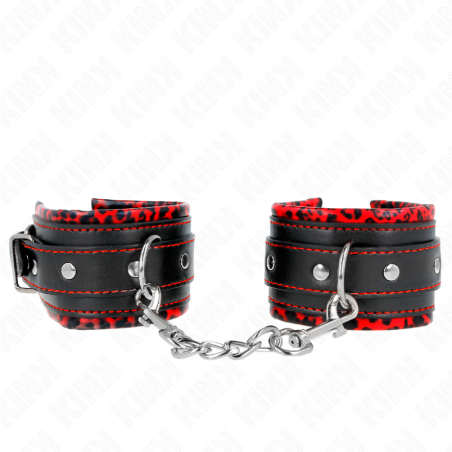 MUÑEQUERAS FORRADAS ROJO / NEGRO AJUSTABLE 17-29 CM X 6 CM