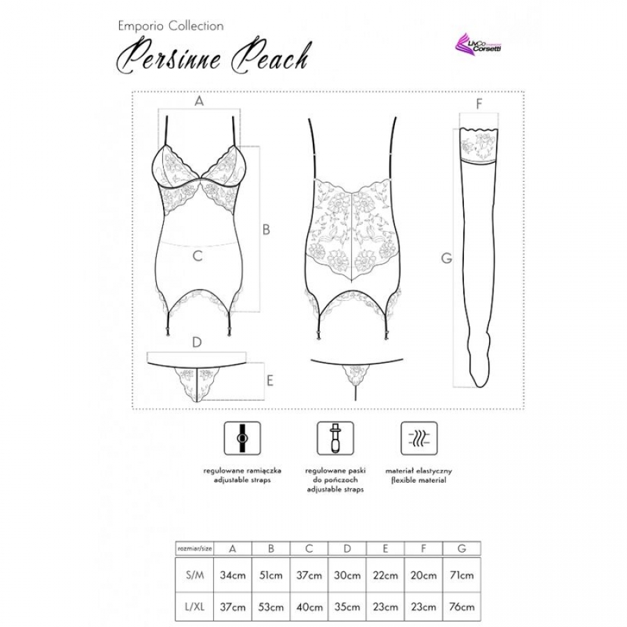 PERSINNE PEACH SET CORSET + PA 9