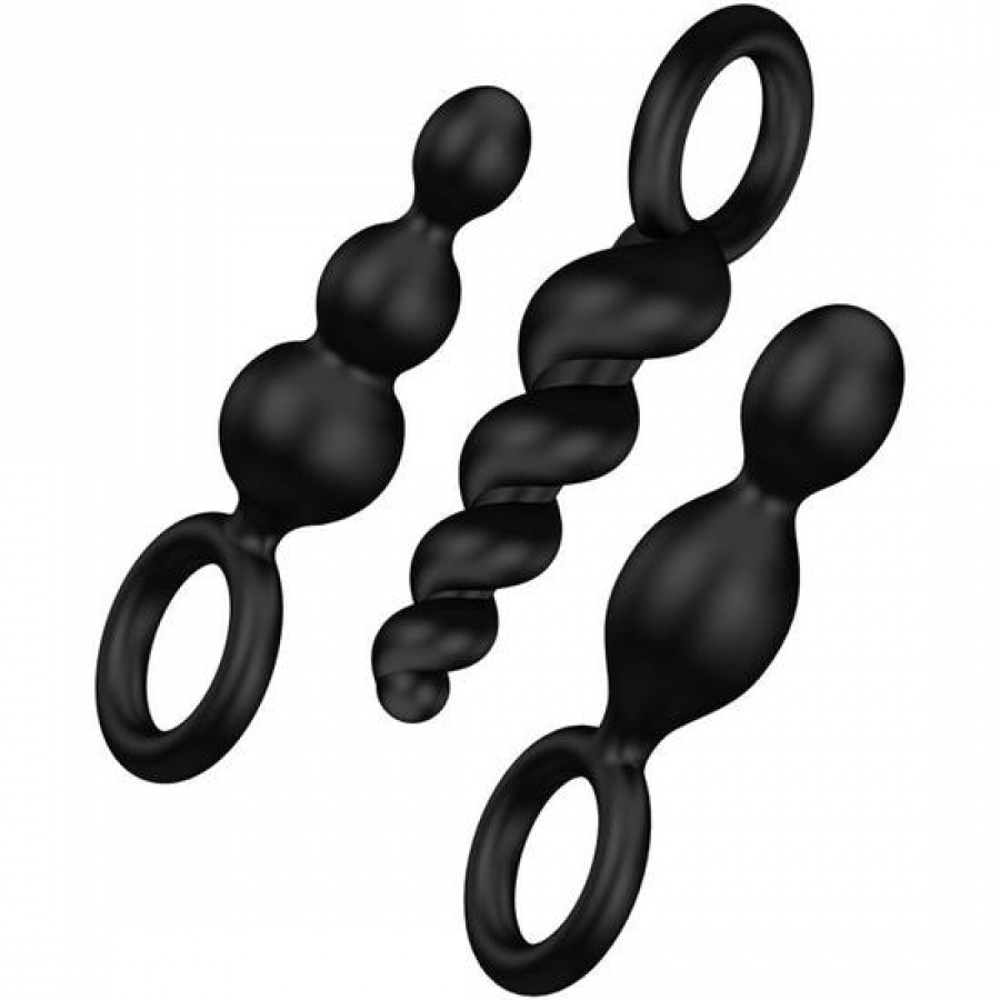 Satisfyer pack 3 tappi in silicone nero