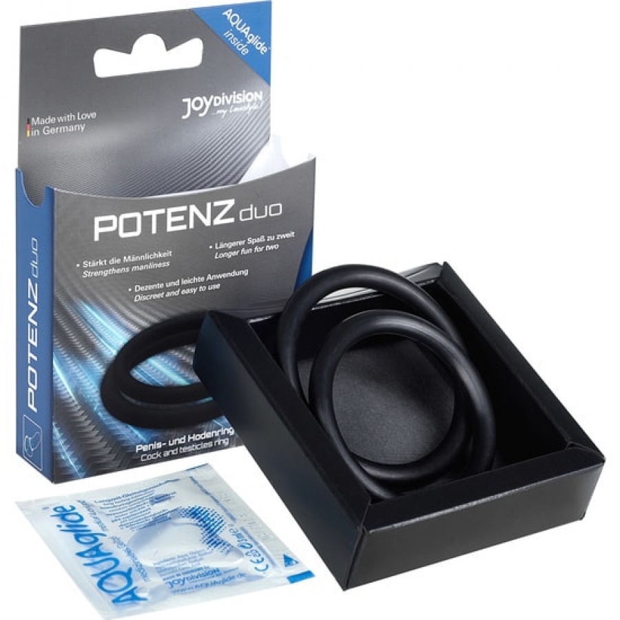 Potenz duo medium penis rings - preto