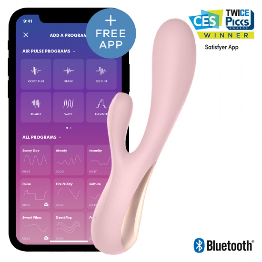 SATISFYER MONO FLEX VIBRATOR WITH APP AND BLUETOOTH MAUVE