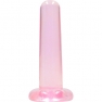 Dildo rosa, transparente, doble uso, libre de ftalatos