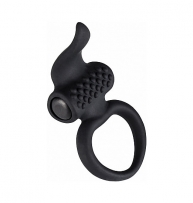 Lingus anillo vibrador con lengua - negro