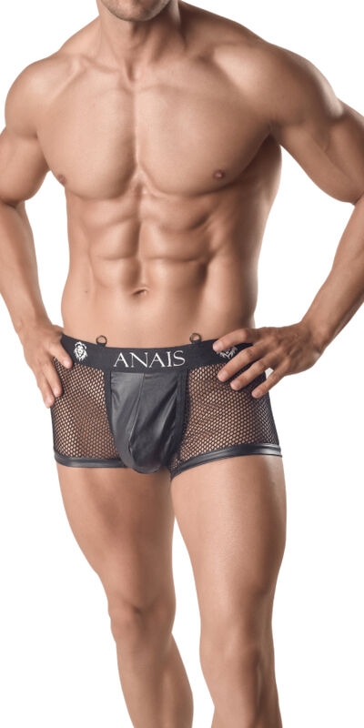 ANAIS MEN ATHLETIC Boxer negro de red y cuero para hombre