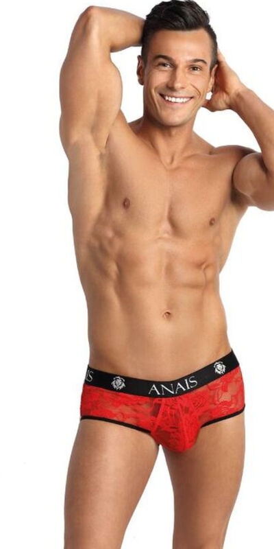 BRAVE JOCK BIKINI Lencería sensual única con encaje rojo y trasero abierto