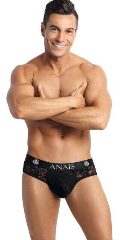 ANAIS MEN BLACK ROMANTIC Lencería atrevida con encaje negro, diseño abierto y audaz