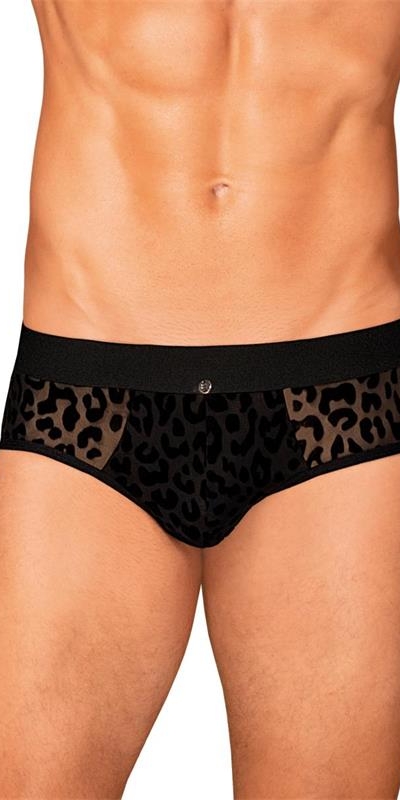 AZMERON BRIEFS S/M Tanga de lencería de obsessive con leopardo