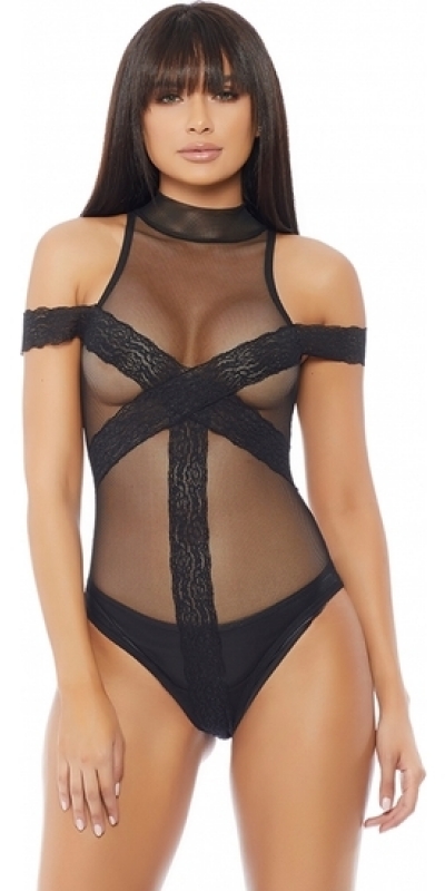 BREAKDOWN TEDDY Body negro con transparencias