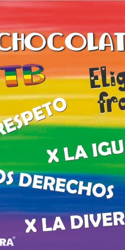 CAJA DE 12 CHOCOLATINAS Chocolatinas con chocolate afrodisíaco y bandera lgbt