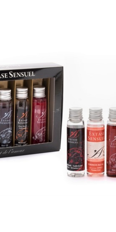 KIT EXTASE OIL SENSUAL Coffret íntimo con aceites y geles afrodisíacos de viaje