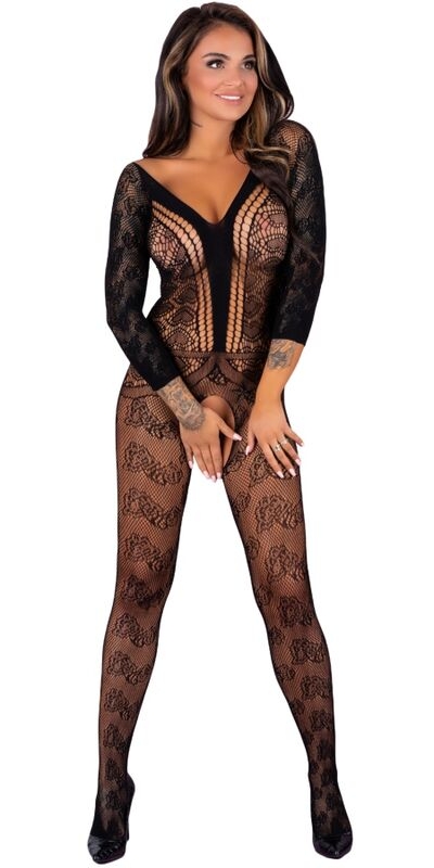 CORDILL LC 17357 BODYSTOCKING  Erotic lingerie combining stockings and long-sleeve blouse