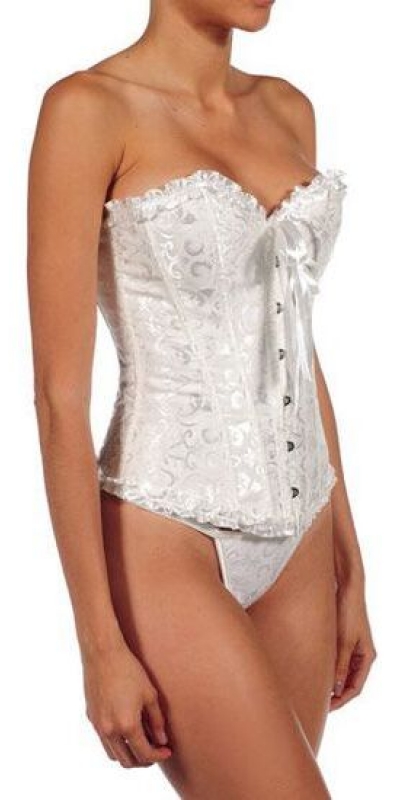 ATENEA Corset elegante blanco con tanga