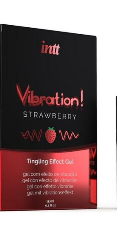 INTT VIBRATION STRAWBERRY Gel de sabor con efecto vibración para ambos sexos