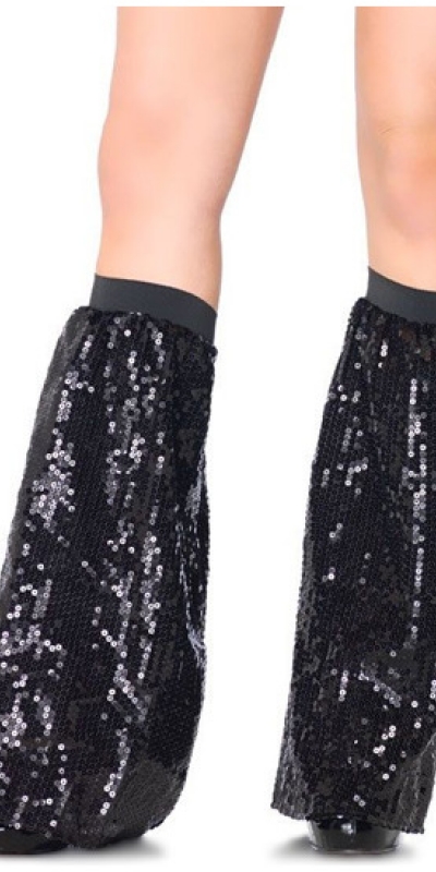 LEG AVENUE SEQUIN  Scaldagambe leg avenue in paillettes nero