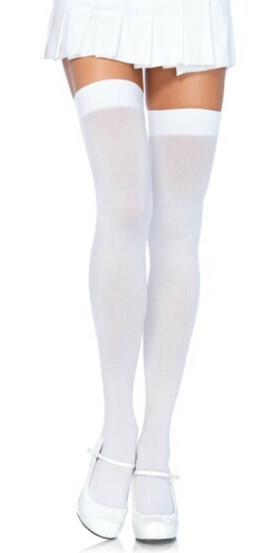 LEG AVENUE GARTER Medias opacas de nylon blanco