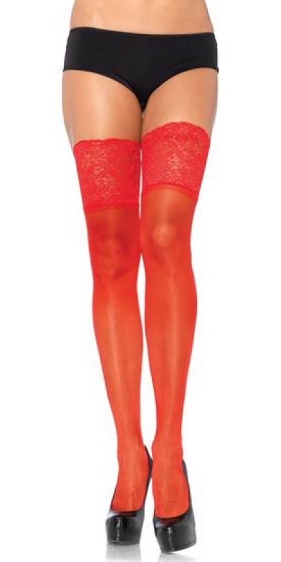 LEG AVENUE SUBLIME Medias ultra finas con liga rojo