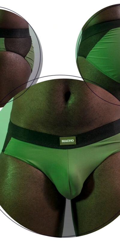 MACHO - MS23V Brief green colors macho de lencería real