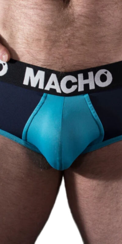 MACHO - MS26A SLIP AZUL/AZUL M Slip erótico masculino, diseño clásico, excelente transpirabilidad