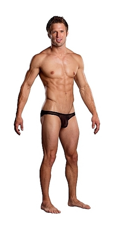 MALE POWER  SLICK Bikini negro transparencias