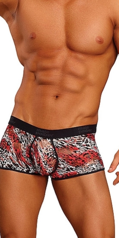 MALE POWER Boxer com estampa de leopardo vermelho