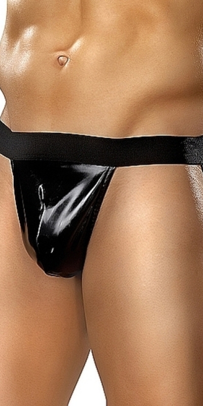 MALE POWER  JOCK Suspensorio de color negro de efecto latex