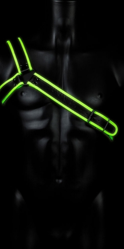 GLADIADOR NEON S/M Arnés ajustable de bondage que brilla en la oscuridad