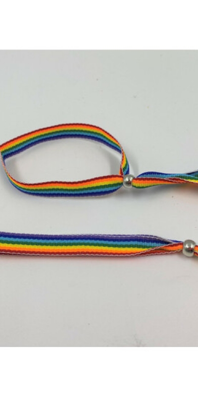 PULSERA CON BOLITA PLATEADA - Pulsera ajustable con colores lgbt+ y bolita