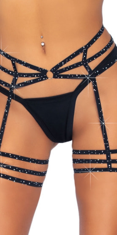 RHINESTONE GARTER STRAPPS Ligueros con detalles brillantes