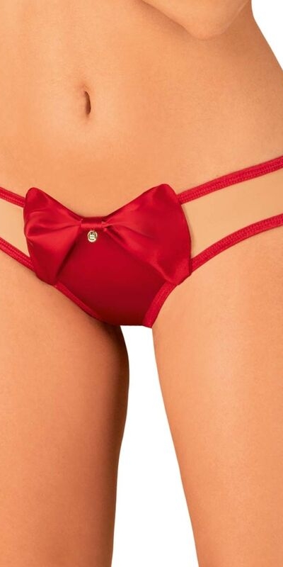 RUBINESA  SENSUAL Tanga sensual com laços, cetim e detalhes brilhantes