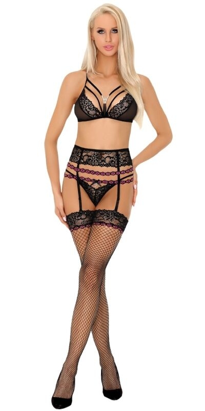 SNEHANA LC 90443 Conjunto de lencería elegante y sensual, encaje negro