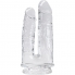 Dildo doble de gelatina transparente