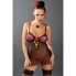 Sensual babydoll negro de microtul transparente