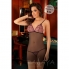 Babydoll sexy de tul con bordados