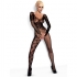 Bodystocking negro elástico con entrepierna abierta