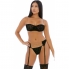 Conjunto corrente e lingerie simples preto