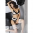 Conjunto sexy negro con encaje blanco