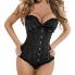 Sexy corset negro de diseño floral