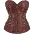 Corset elegante marrón realza figura sofisticada