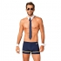 Set sensual de piloto: boxers, corbata, gafas