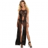 Top-vestido sensual, encajes, transparencias, negro, cautivador, elegante