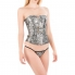 Corset grey flower gris con tanga