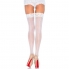 Collant leg avenue con cucitura e pizzo sulla parte superiore bianco