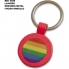 Llavero fuscia con bandera lgbt y resina