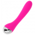 Vibrador recarregável de silicone curvado. prazer intenso.